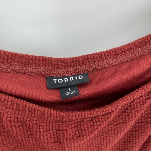 torrid on/off shoulder dress rust cinnamon short sleeves size 1X - Picture 5 of 7